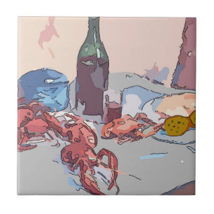 Azulejo De Cerámica Crawfish Still Life