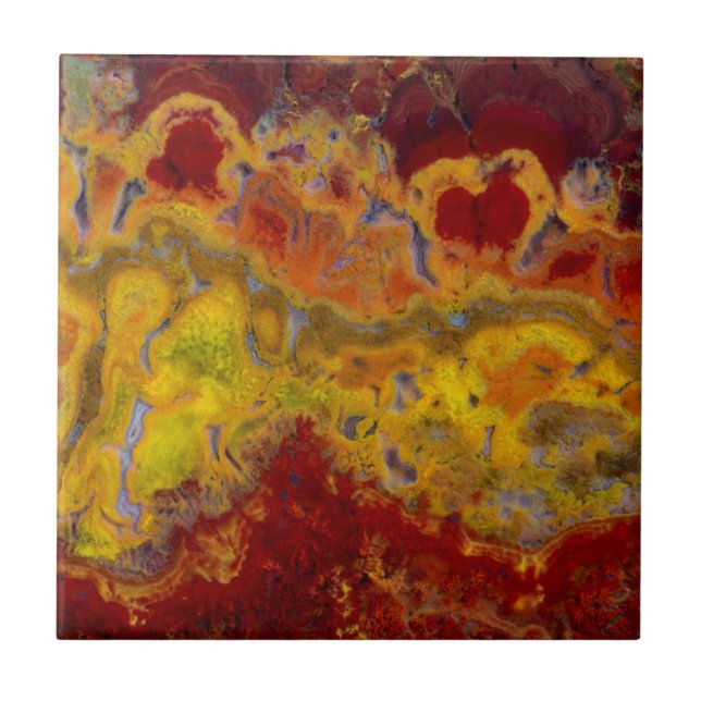 Azulejo De Cerámica Crayola Jasper rojo y amarillo (Frente)