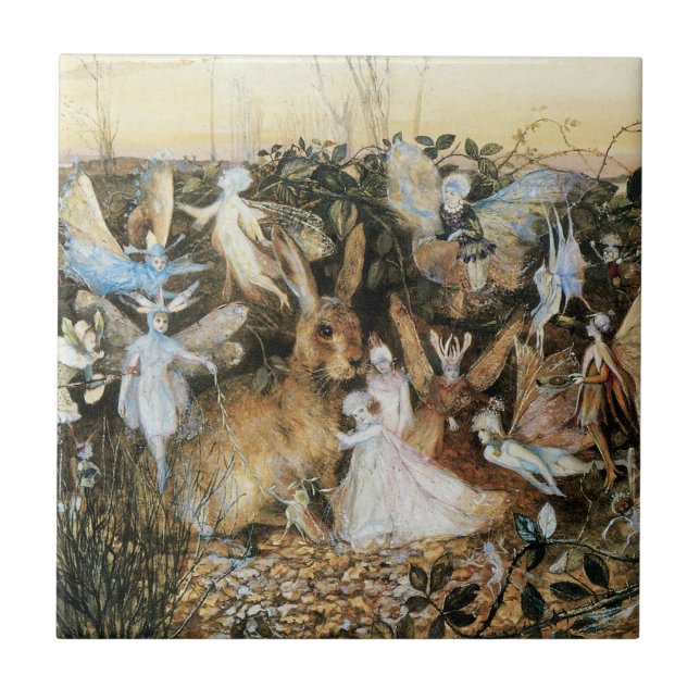 Azulejo De Cerámica Crepúsculo de hadas por John Anster Fitzgerald (Frente)