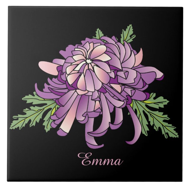 Azulejo De Cerámica Crisantemo (Frente)