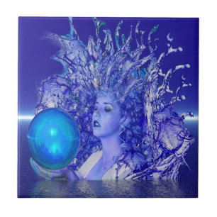 Azulejo De Cerámica Cristal azul