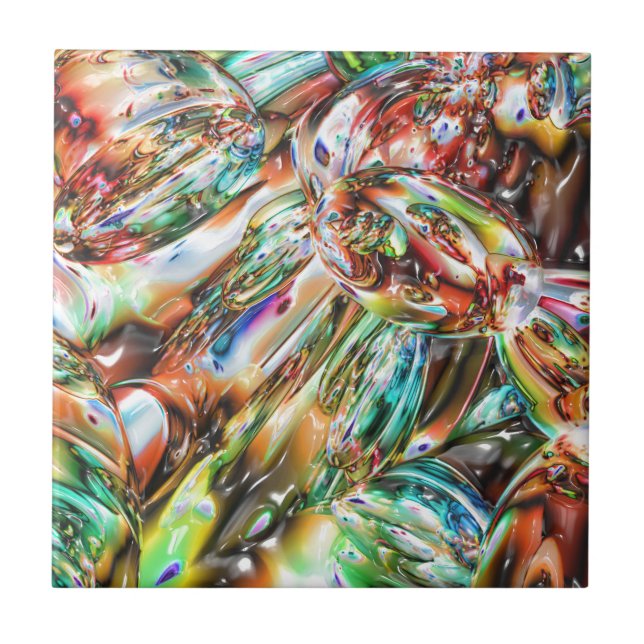 Azulejo De Cerámica Cristal derretido colorido (Frente)