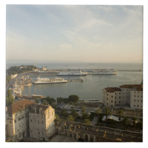 Azulejo De Cerámica Croacia, Dalmacia, Split. Vista de Riva