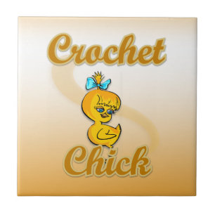 Azulejo De Cerámica Crochet Chick