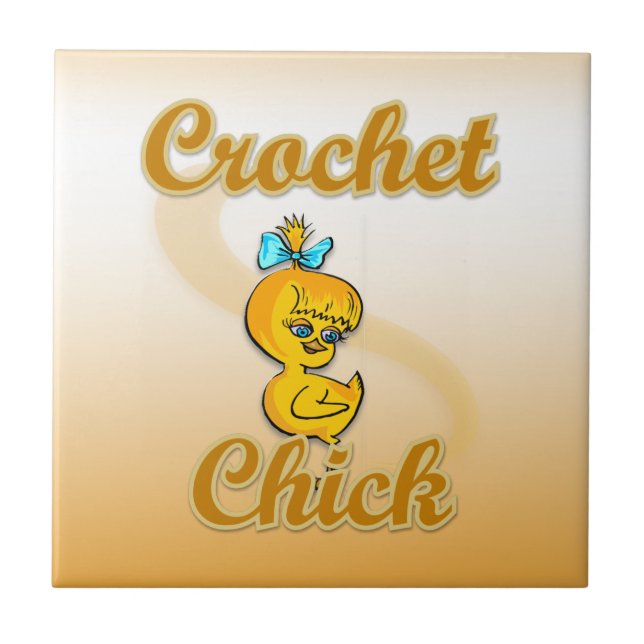 Azulejo De Cerámica Crochet Chick (Frente)