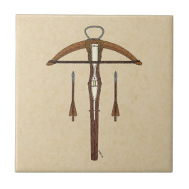 Azulejo De Cerámica Crossbow medieval con pernos