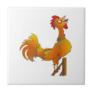 Azulejo De Cerámica Crowing personalizado bantam rooster