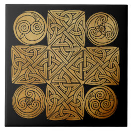 Azulejo De Cerámica Cruz de Knotwork del Celtic