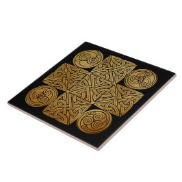Azulejo De Cerámica Cruz de Knotwork del Celtic