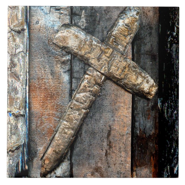 Azulejo De Cerámica Cruz de la fuerza (Frente)