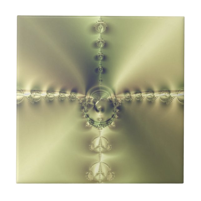 Azulejo De Cerámica Cruz Dorada (Frente)