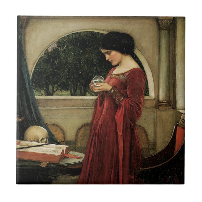 Azulejo De Cerámica Crystal Ball por John William Waterhouse (Frente)