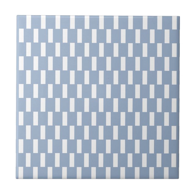 Azulejo de Cerámica Cuadrado con Franja Azul (Frente)