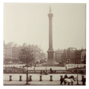 Azulejo De Cerámica Cuadrado de Trafalgar, Londres (foto de la sepia)