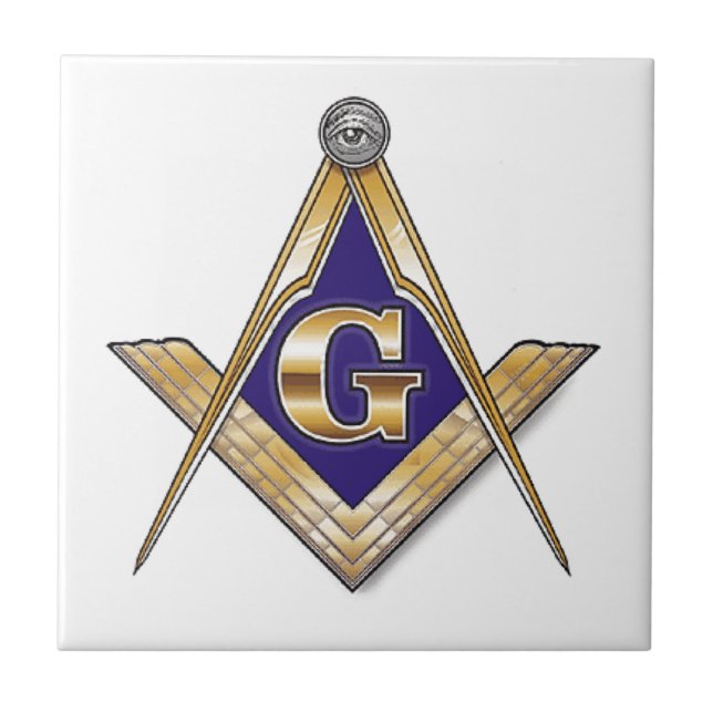 Azulejo De Cerámica Cuadrado y compases azules discretos (Frente)