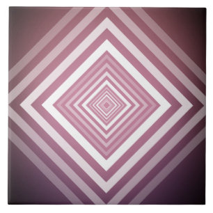 Azulejo De Cerámica Cuadrados de gradación rosa y blanco modernos