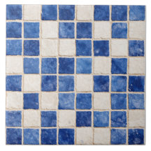 Azulejo de Cerámica Cuadrados de Mosaico Azul Grie