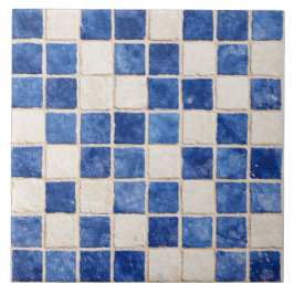 Azulejo de Cerámica Cuadrados de Mosaico Azul Grie