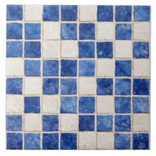 Azulejo de Cerámica Cuadrados de Mosaico Azul Grie