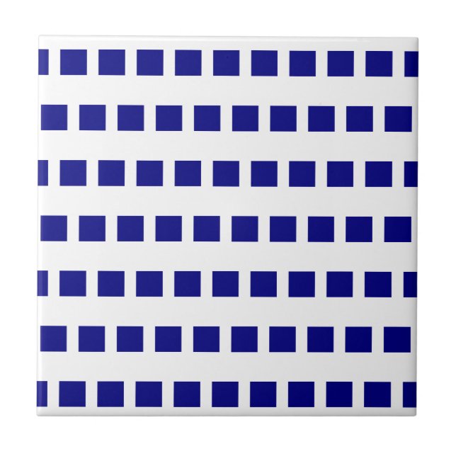 Azulejo de Cerámica Cuadros Azules y Blancos (Frente)