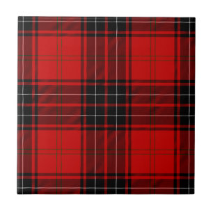 Azulejo De Cerámica cuadros rojos y negros de tartán de Wemyss