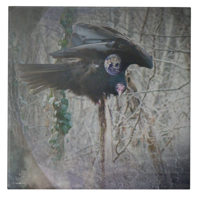 Azulejo De Cerámica Cuando el buitre cierra sus alas (Frente)