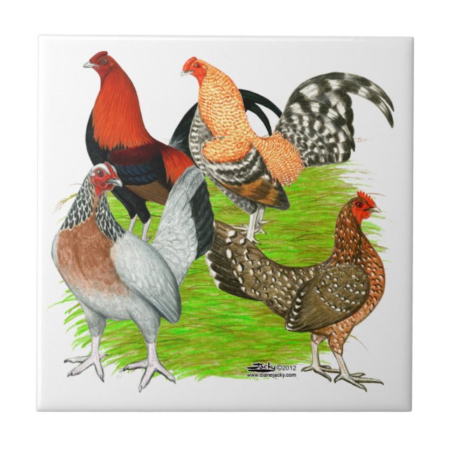 Azulejo De Cerámica Cuarteto de juego en inglés antiguo (Frente)