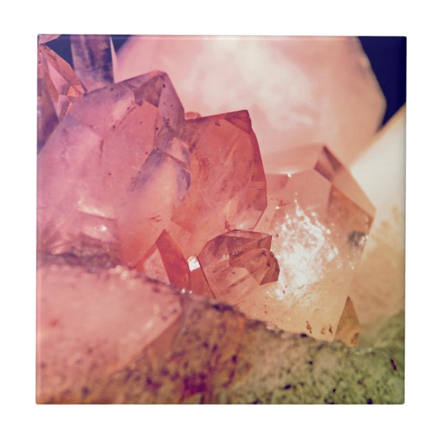 Azulejo De Cerámica cuarzo color de rosa (Frente)