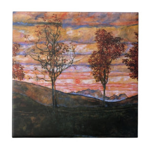 Azulejo De Cerámica Cuatro árboles