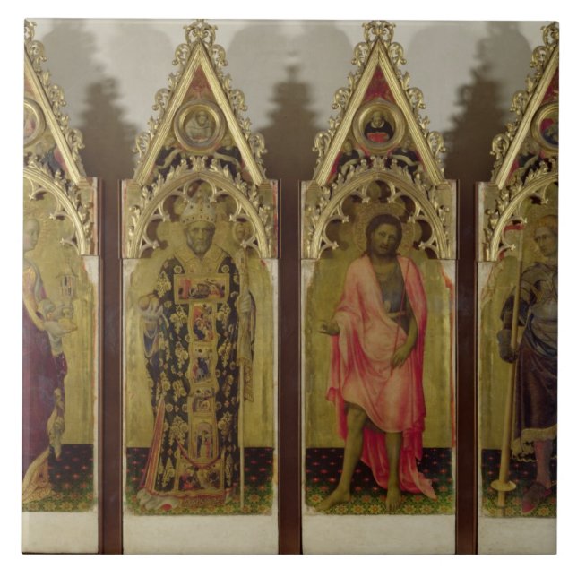 Azulejo De Cerámica Cuatro santos del Quaratesi Polyptych: Mag de (Frente)