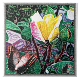 Azulejo De Cerámica Cubierta cerámica de la llama dorada