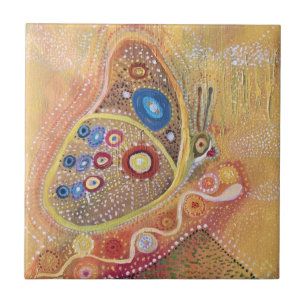 Azulejo De Cerámica Cubierta cerámica de pintura de mariposa