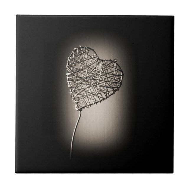 Azulejo De Cerámica Cubierta cerámica del corazón rota (Frente)