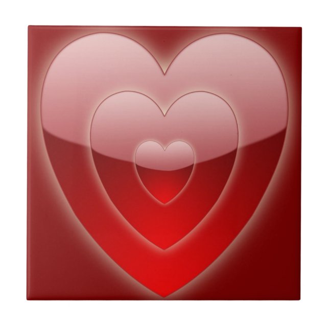 Azulejo De Cerámica Cubierta cerámica para el corazón concéntrico (Frente)