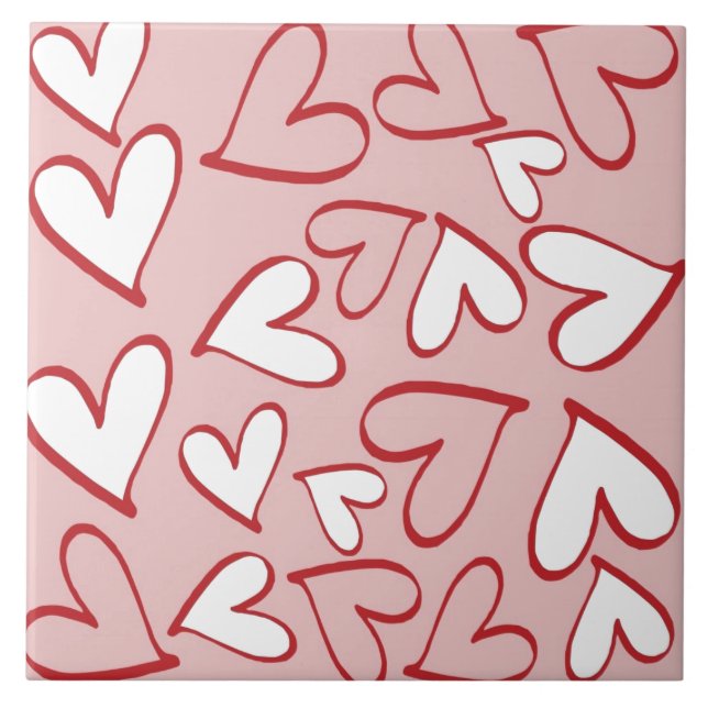 Azulejo De Cerámica Cubierta cerámica para el corazón disperso (Frente)