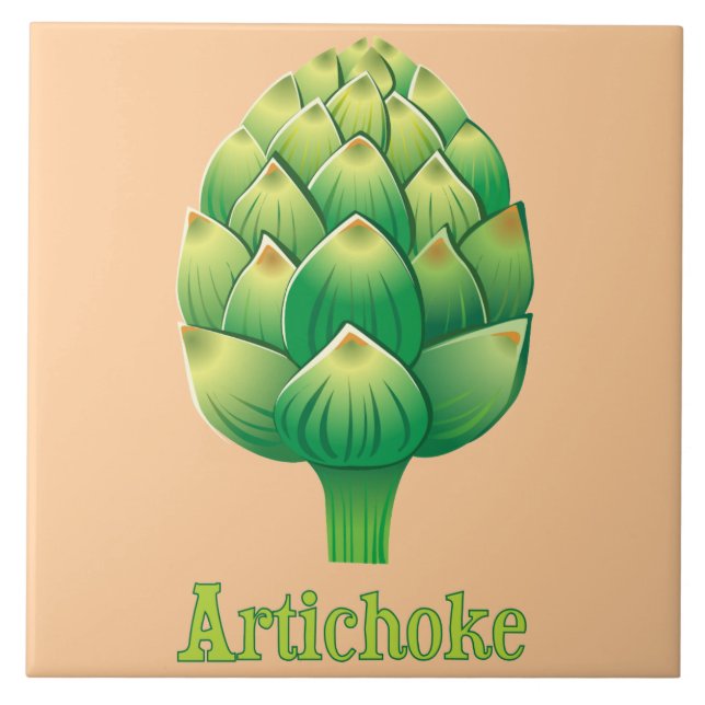 Azulejo De Cerámica Cubierta decorativa de cocina de artichoke ilustra (Frente)