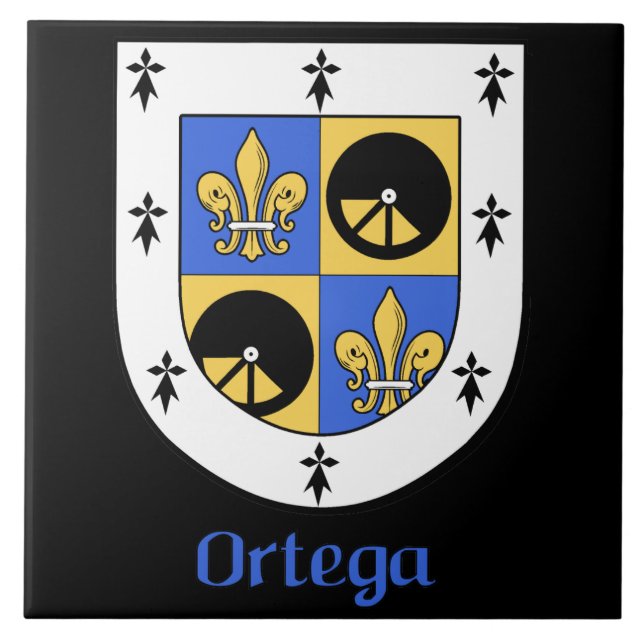 Azulejo De Cerámica Cubierta decorativa Ortega Family Shield (Frente)