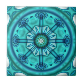 Azulejo De Cerámica Cubierta geométrica del cuarto de baño verde azul 