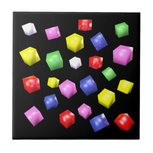 Azulejo De Cerámica Cubos de color 3d retorcidos