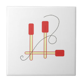 Azulejo De Cerámica Cucharas rojas