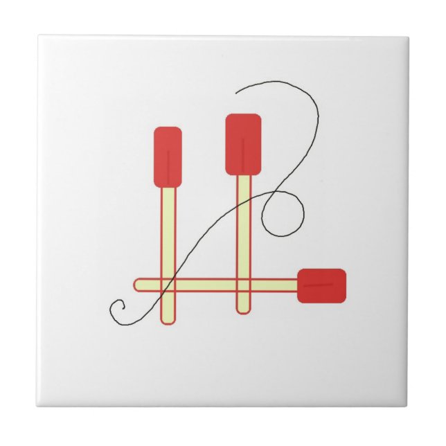 Azulejo De Cerámica Cucharas rojas (Frente)