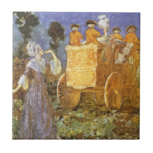 Azulejo De Cerámica Cuentos de Hadas Vintage Cenicienta y Hada Madrina