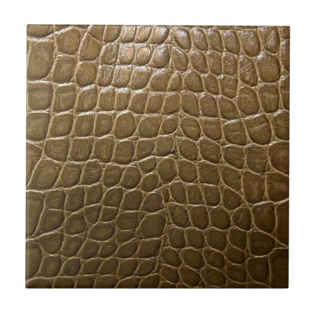 Azulejo De Cerámica cuero marrón beige moderno del cocodrilo del (Frente)
