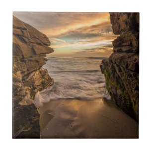 Azulejo De Cerámica Cueva marítima en la playa de Windansea