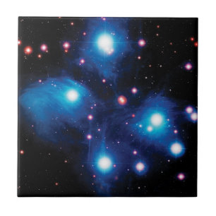Azulejo De Cerámica Cúmulo estelar Pléyades Messier 45 Foto espacial d