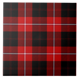 Azulejo De Cerámica Cunningham Tartan Red Black Plaid