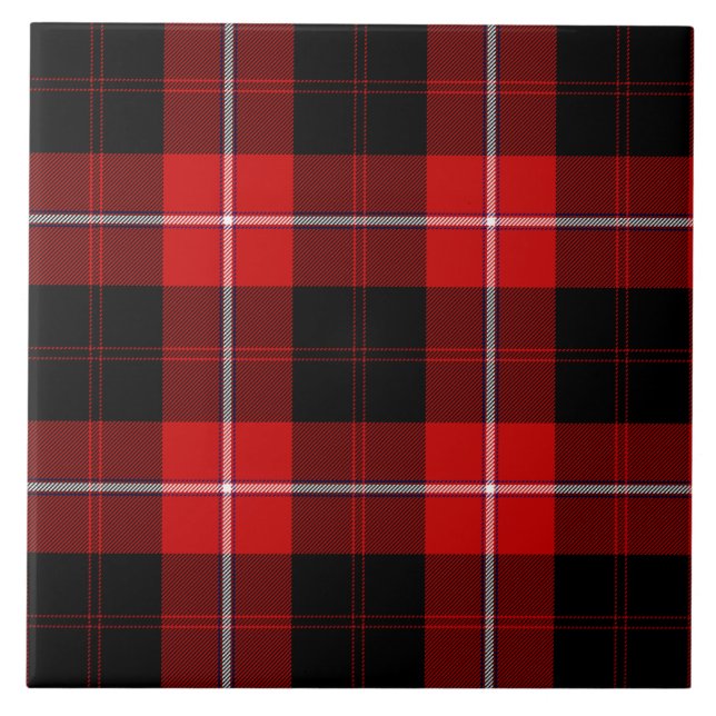 Azulejo De Cerámica Cunningham Tartan Red Black Plaid (Frente)