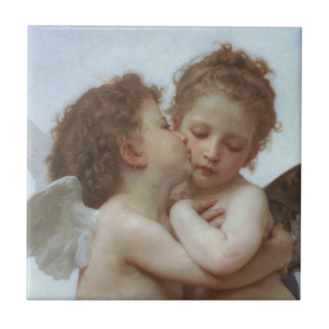 Azulejo De Cerámica Cupid y psique como niños (Frente)