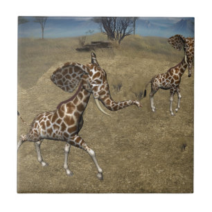 Azulejo De Cerámica Cute Elephant Giraffes