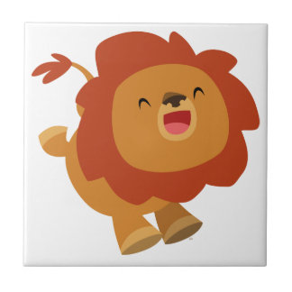 Azulejo De Cerámica Cute Gamboling Personalizado Lion Tile